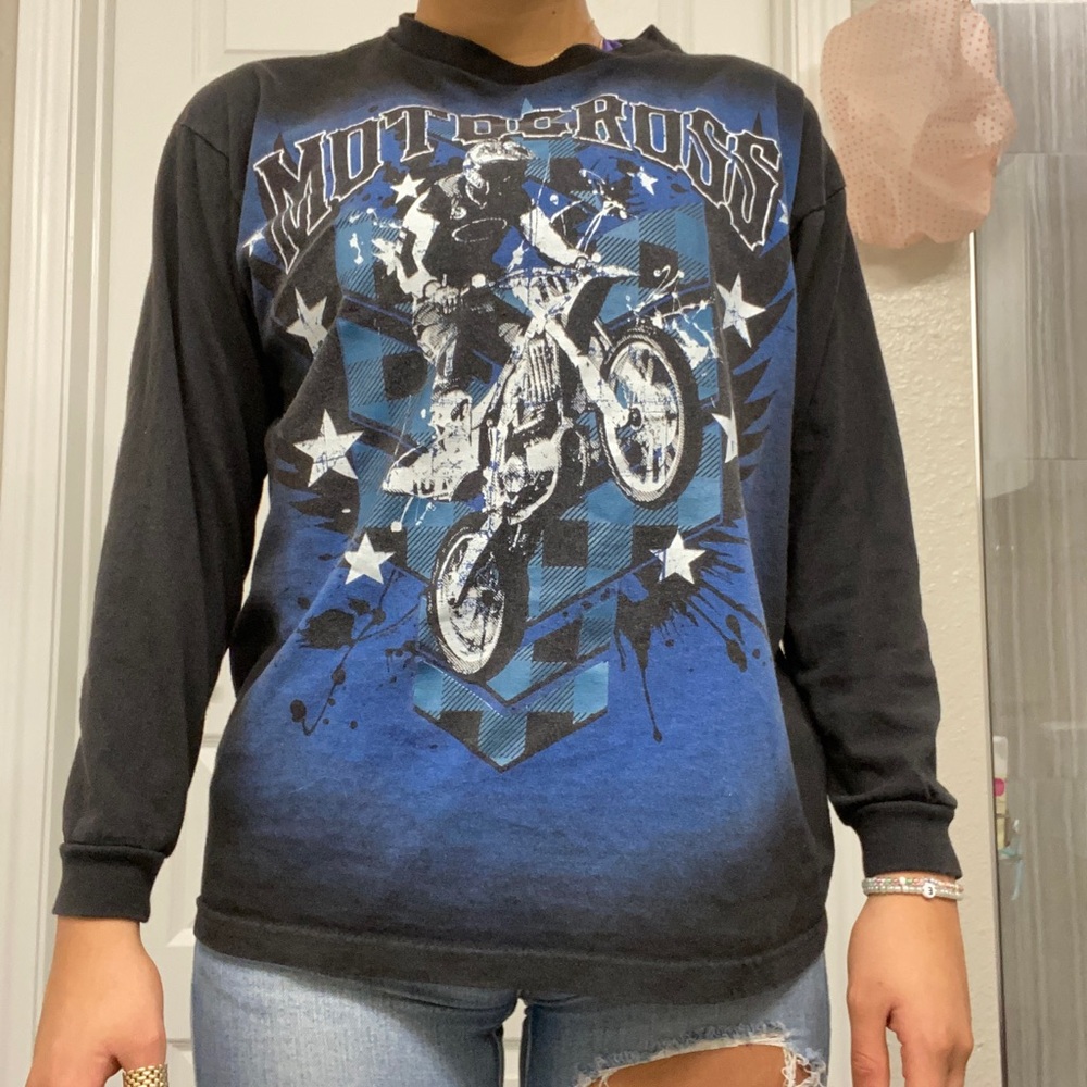 motorcycle graphic long sleeve